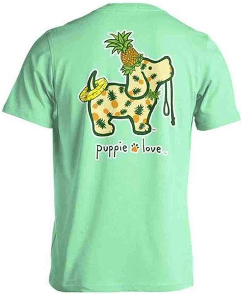 Puppie Love Rescue Dog Men Women Short Sleeve Graphic T-Shirt, Pineapple Pup - T-Shirts