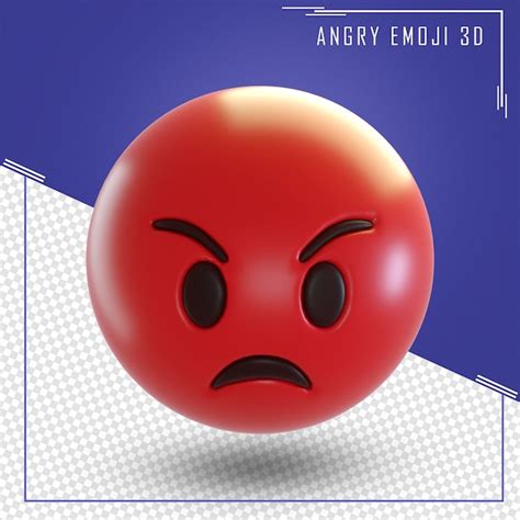 Premium Psd 3d Rendering Of Angry Face Emoji Isolated