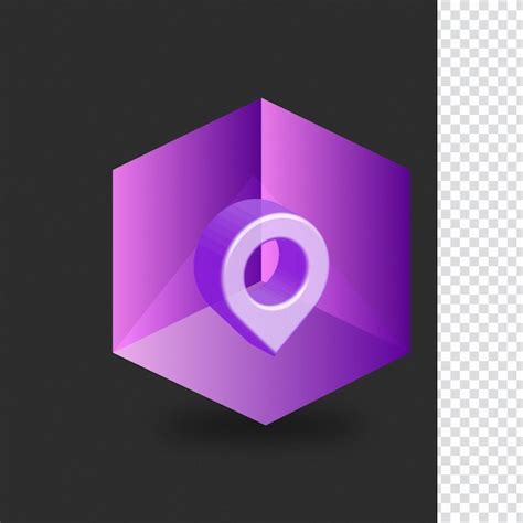 Premium Psd 3d Purple Location Icon