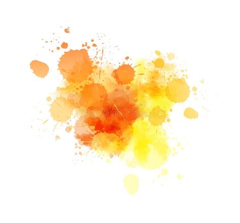 Orange Splash Watercolor Blot Stock Vector Illustration Of Blot