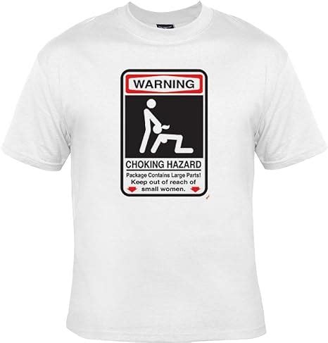 Amazon Com Warning Choking Hazard Adult T Shirt White Xxx Large