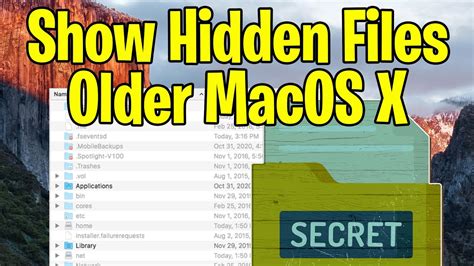How To Show Hidden Files In Mac Os X In The Finder For Older Os Like