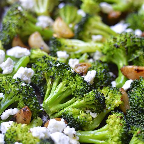 Roasted Broccoli And Garlic With Feta Cheese Virtually Homemade
