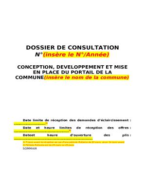 Dossier De Consultation Des Entreprises D C E Doc Template Pdffiller