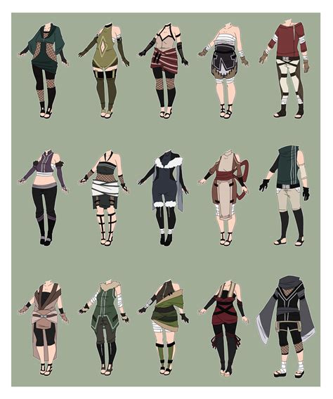 Naruto Outfit Adoptables [CLOSED] | Naruto outfit, Character design ...