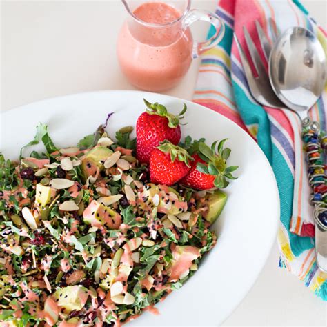 Kale Salad With Strawberry Vinaigrette Joy In Every Season