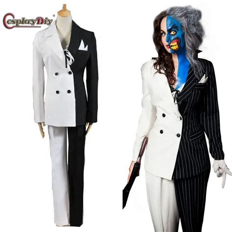 Cosplaydiy Costume Lady Two Face Cosplay Costume Adult Women Costumes