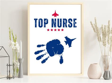 Top Nurse Handprint Wall Art Handprint Digital Art Printable Etsy In