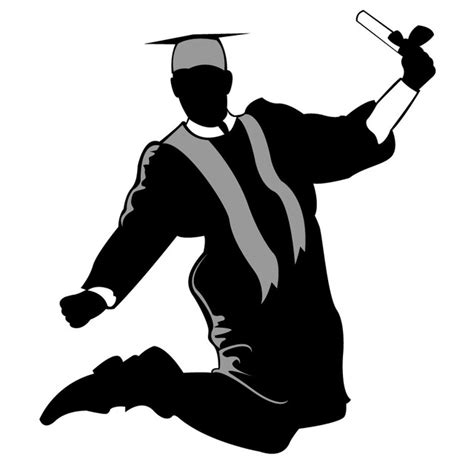 Free Vectors Happy Graduate Silhouette Jumping In The Air Vector Pack