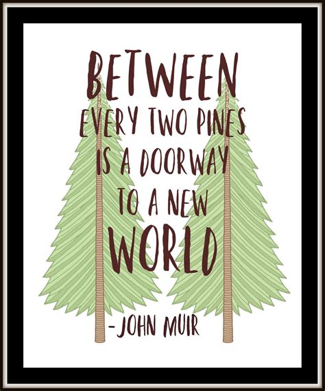 John Muir Quote Between Every Two Pines Is A Doorway To A New Etsy