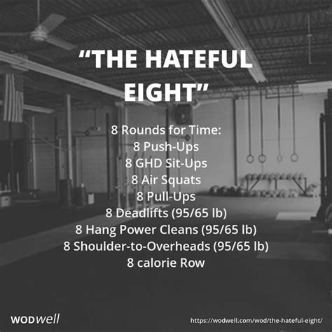 The Hateful Eight Workout Us Crossfit Benchmark Wod Wodwell Wod