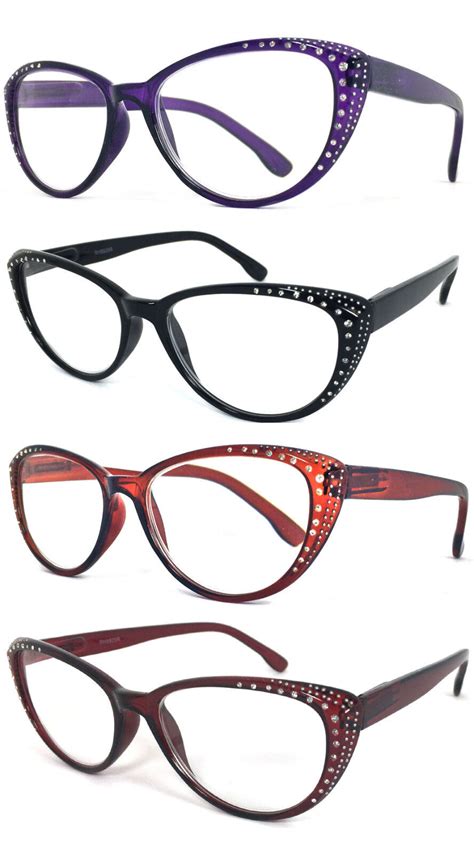 Women Cat Eye Rhinestones Reader Reading Glasse Re50 100 To 300 Ebay