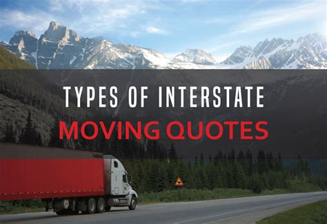 Types Of Interstate Moving Quotes Understanding Out Of State