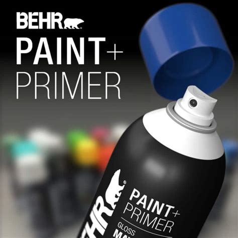 Behr 12 Oz Black Flat Interiorexterior Spray Paint And Primer In One