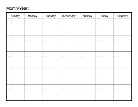 Printable monthly calendar pdf