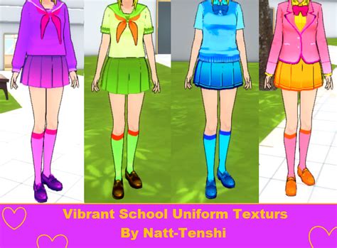 Yandere Sim Vibrant Uniform Texturs By Natt Tenshi On Deviantart