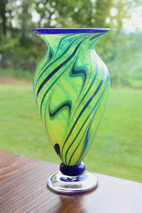 Hand Blown Art Glass Vase Etsy