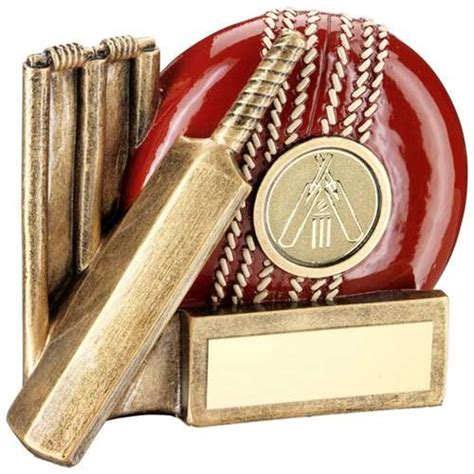Cricket Ball And Bat Resin Award Jaycee Trophies