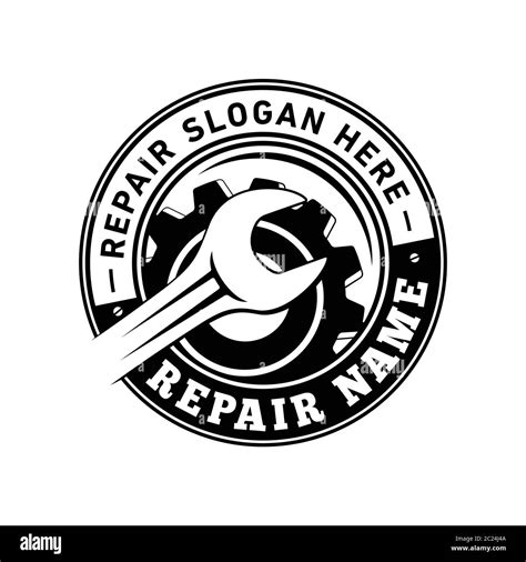Repair Logo Design Wrench And Gear Repair Fix Machine Maintenance