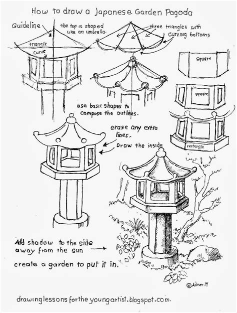 How To Draw Worksheets For The Young Artist Japanese Pagoda