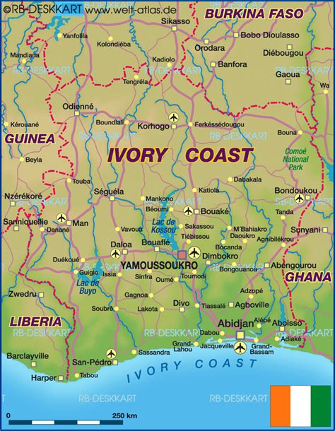 Map Of Cote D´ivoire Country Welt Atlasde