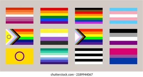 sexual identity pride flags set lgbt stock vector royalty free 2189944067 shutterstock