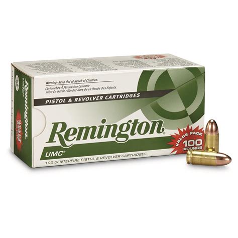 Remington 9mm Luger Fmj 115 Grain 100 Rounds 95060 9mm Ammo At