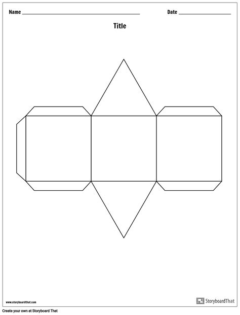 Plantilla De Cubo De Historia De Prisma Triangular