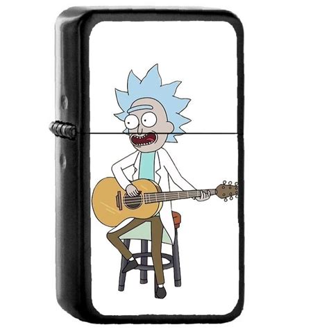 Rick And Morty Tiny Rick Guitar Oil Windproof Flip Top Black Lighters
