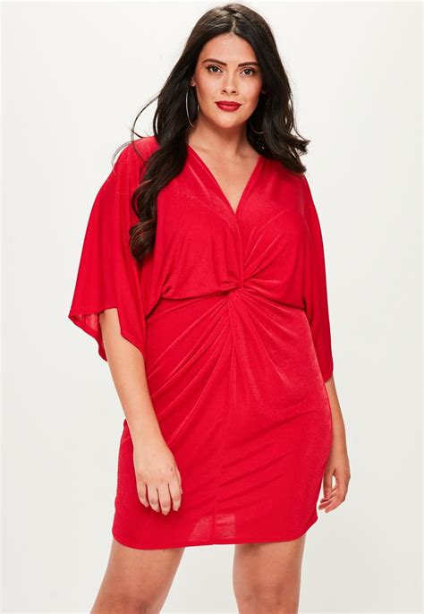 Missguided Curve Red Kimono Dress Estilos Para Tallas Grandes Vestido Para Curvas Vestidos