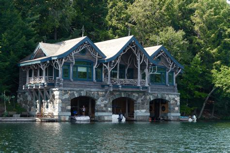 A Boathouse At Topridge In The Adirondacks Once Owned By Marjorie