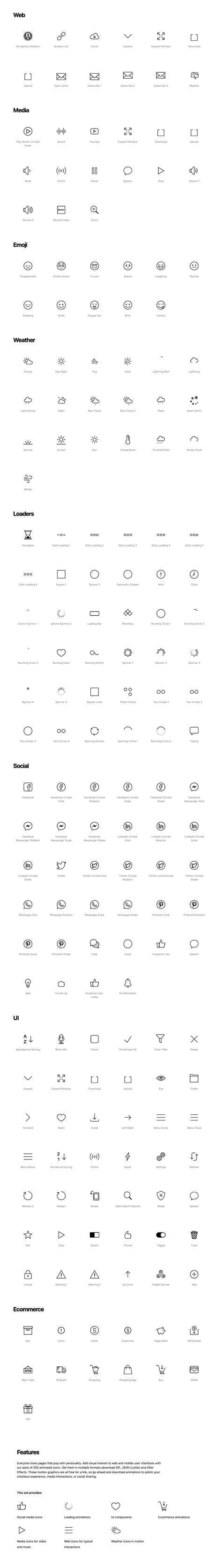 Animated Icons 200 Free Icons Uistoredesign