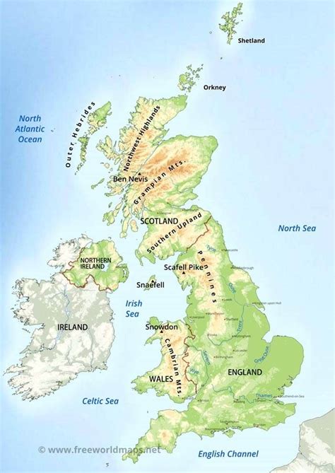 United Kingdom Physical Map United Kingdom Map Physical Map Map