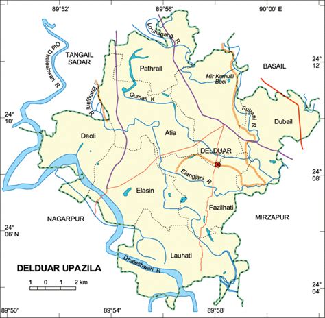 Maps Of Bangladesh Political Map Of Delduar Upazila Tangail District