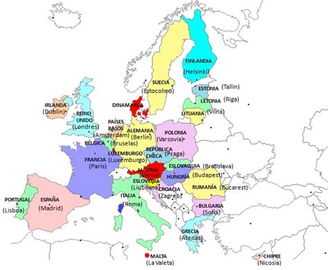 Países Y Capitales De La Unión Europea Con Mapa Saber Es Práctico
