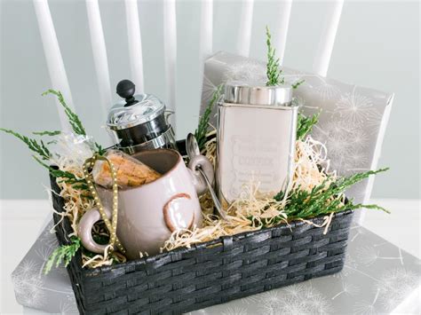 There are few gorgeous themes given below according to which you can fill and decorate your gift baskets like cute kitty and frozen theme for the little girls, basketball theme for the boys and men, sunshine theme for the busy ladies to get relaxed, coffee theme for both the genres, etc. 10 Coffee-Themed Gifts for Caffeine Addicts | HGTV