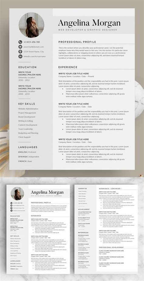 The Professional Resume Template Is Ready To Be Used For Any Job