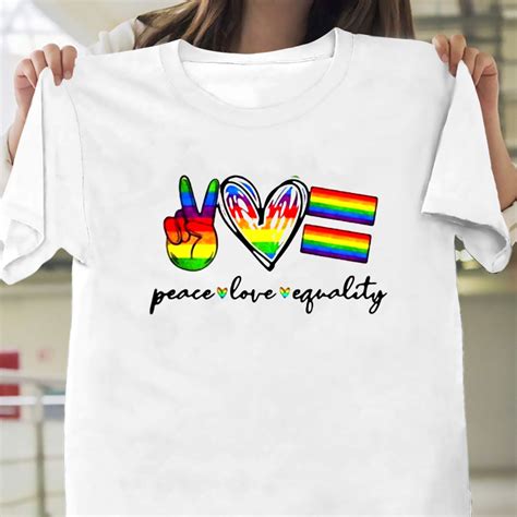 Peace Love Equality Lgbt Shirt Pride Party Shirt Celebrate Etsy