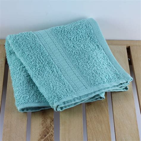 Mainstays Solid Hand Towel Clearly Aqua Hand Towels
