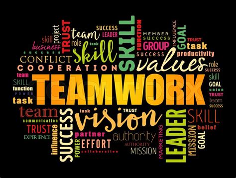 Teamwork Word Cloud Collage Business Stock Vector Colourbox