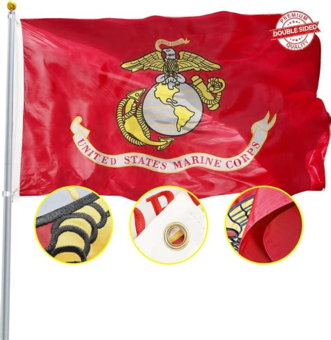 buy toauot double sided marine corps usmc flags 3x5 ft embroidered heavy duty 300d nylon