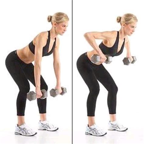 Bent Over Wide Dumbbell Rows By E M Exercise How To Skimble