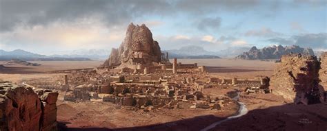 Desert Ruins By Pablo Palomeque Concept Art World Fantasy Landscape