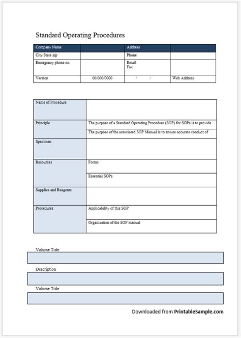 Sop Template In Word Doctemplates