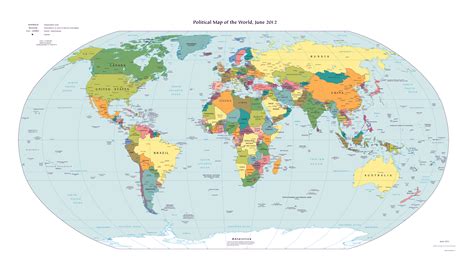 Large Scale Detailed Political Map Of The World 2012 World