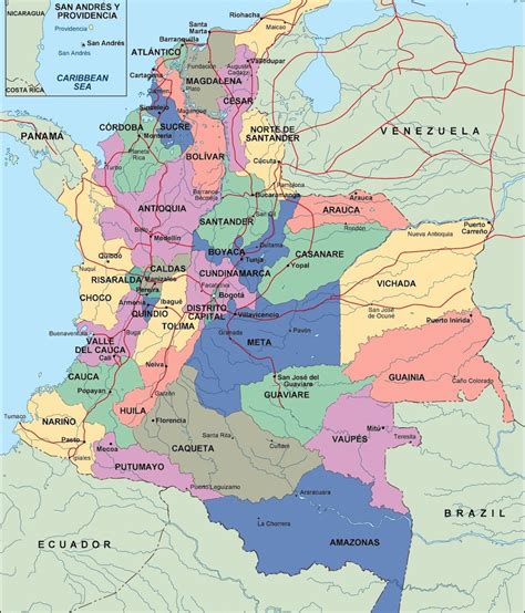 Colombia Political Map Order And Download Colombia Political Map