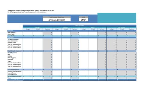 Download 38 Download Annual Business Budget Template Excel  