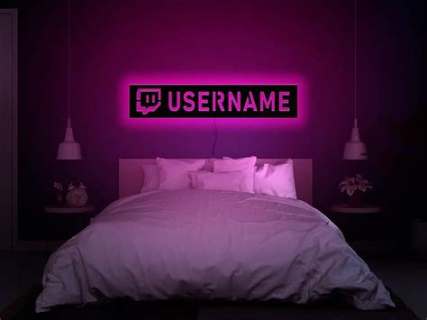 Custom Sign Twitch Light Wall Username Wall Gamertag Name Led Night