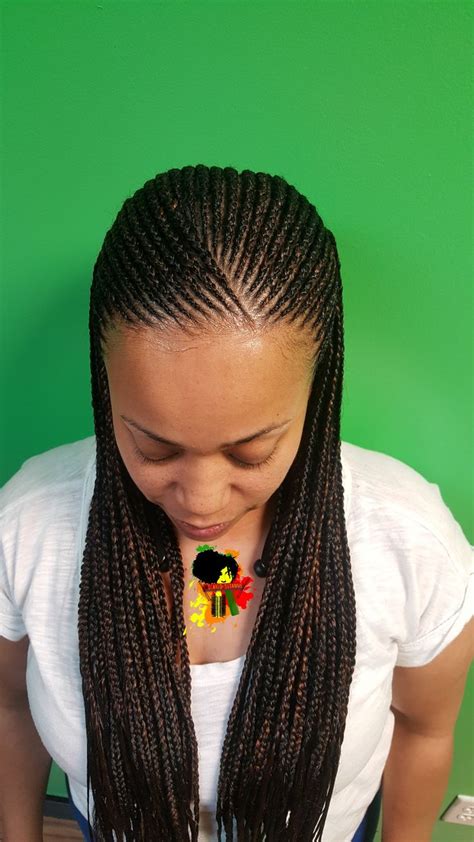 Whatever hairstyles she shows up with go awesome with her fringe, and this updo is another living proof. Small feedin braids | African braids hairstyles, Hair ...