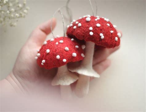 Amanita Muscaria Christmas Tree Ornaments Gift Set Of Two Etsy